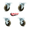 Service Caster SCC 4” x 1.5" High Temp Phenolic Wheel Caster - 2 Swivel/2 Swivel w/Brakes, 4PK SCC-20S415-PHSHT-TP2-2-TLB-2